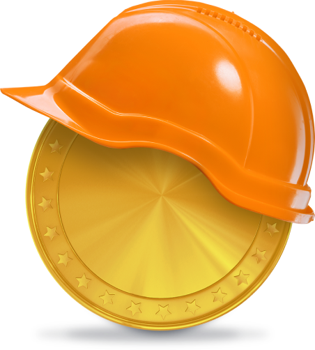 Coin wearing a helmet Picture