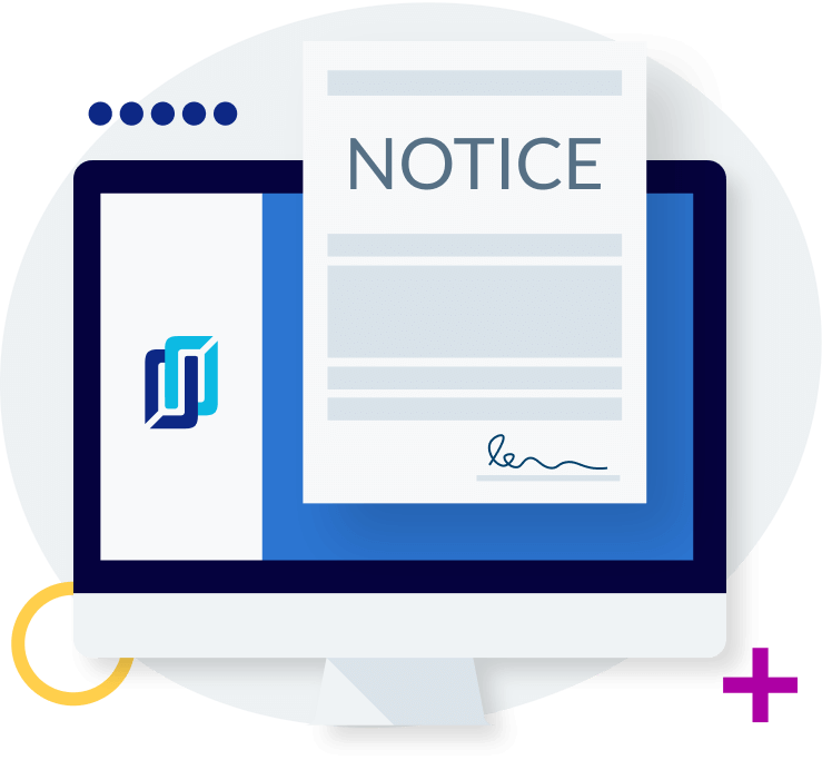 Illustration of a notice being view on a computer