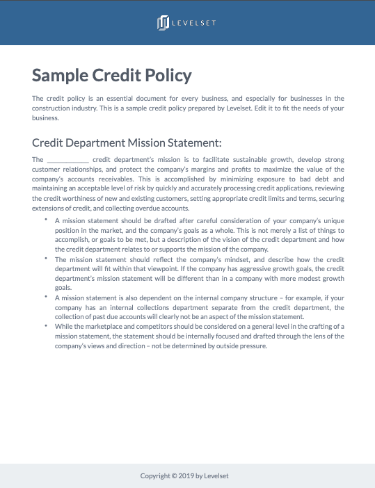 Sample Credit Policy - preview