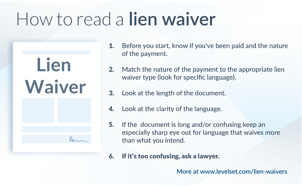 tips on how to read a lien waiver
