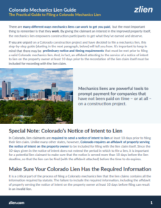 How to file a Mechanics Lien in Colorado Guide