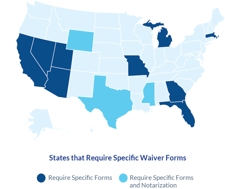 States that require lien waivers
