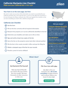 file mechanics lien in california checklist