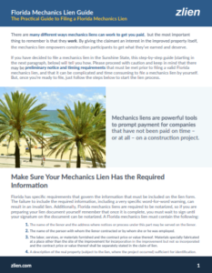 How to File a Mechanics Lien in Florida Guide