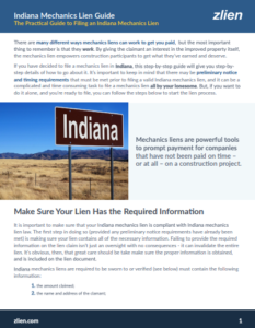 How to File a Mechanics Lien in Indiana Guide