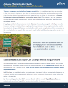 How to file a Mechanics Lien in Alabama Guide