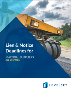 Lien and Notice Deadline Chart for Material Suppliers - cover thumbnail
