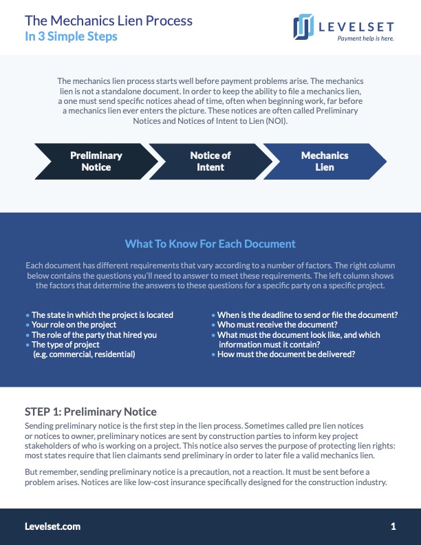 Mechanics Lien Process in 3 Steps Levelset