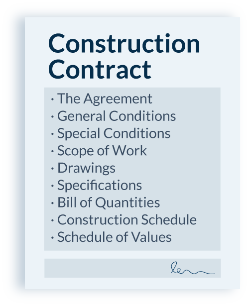 Common items in a construction contract