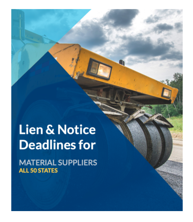 Lien notice deadlines for material suppliers - cover image preview
