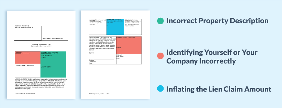The Lien Form Itself Is Missing Required Information or Includes Incorrect Information infographic