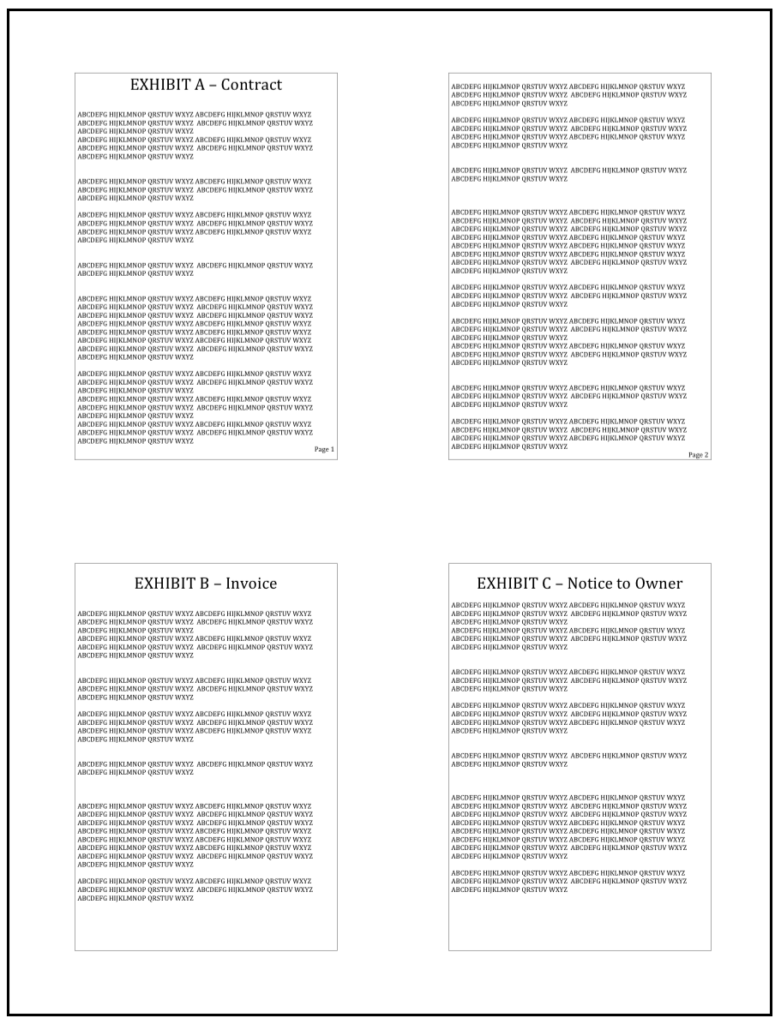 Texas allows multiple pages on a single sheet
