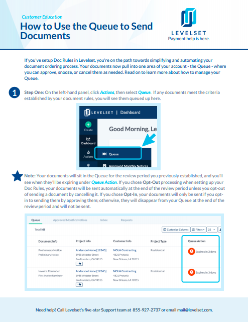 How to Use Levelset's Queue to Send Documents Fast and Easy