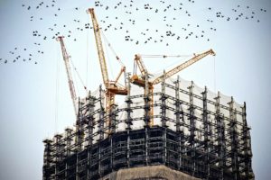 Birds flying over construction cranes | How to demand payment under Texas Prompt Payment Act