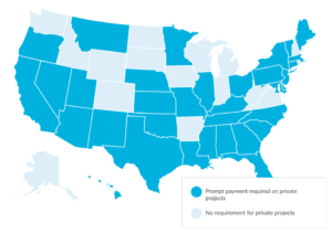 Prompt Payment: Map of states where it's illegal to slow pay on private construction projects