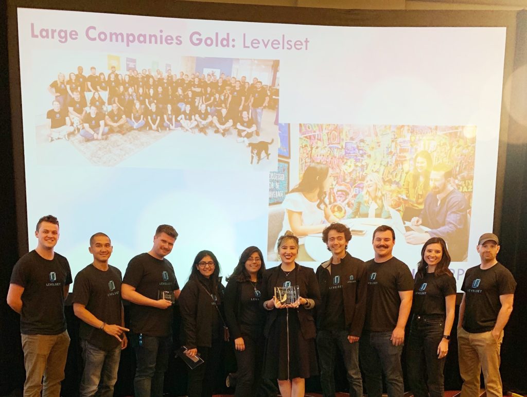 Levelset team Best Places to Work Trophy
