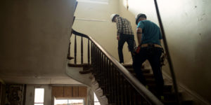 Contractors walking up stairs | Who has lien priority between mechanics lien or future advance mortgage