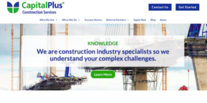 CapitalPlus Construction Services website | construction factoring