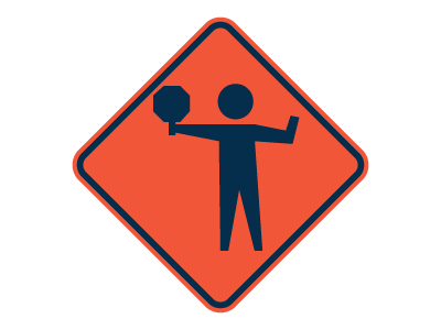 Construction slow sign