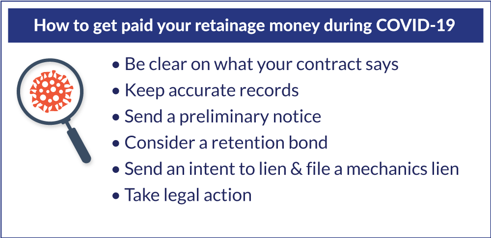 How to get paid your retainage money during COVID-19