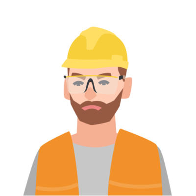 Sad construction worker