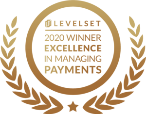 Levelset Award 2020 Excellence in managing payments