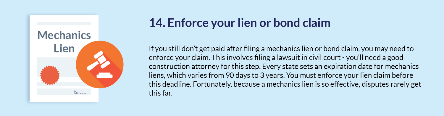 Enforce your lien or bond claim