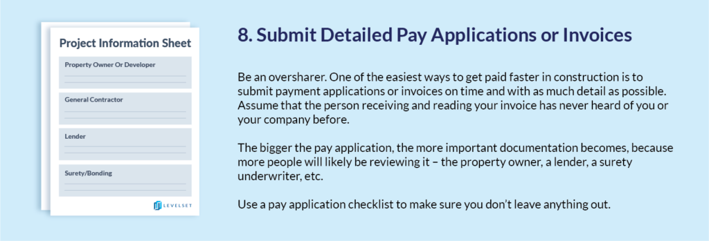 Step 8. Submit detailed pay applications