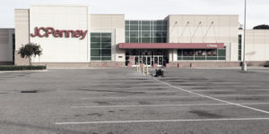JC Penney store with empty parking lot
