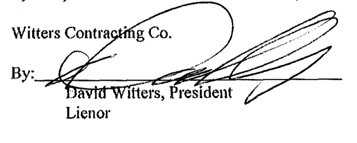 Signature block on amended lien