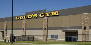 Gold's Gym on side of building