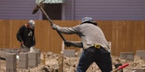 Subcontractor preparing a building foundation
