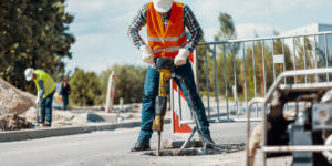 Contractor working on public works project Contractor working on public works project