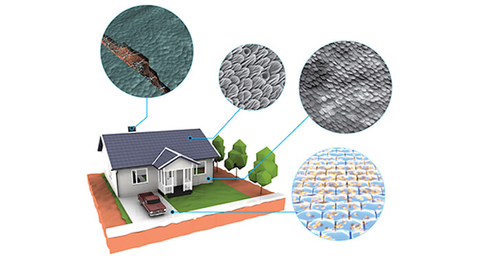 Illustration of living materials used in home construction