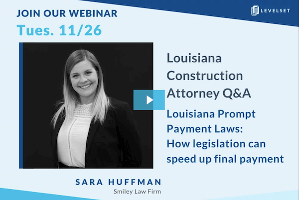 Louisiana Prompt Payment Laws with Sara Huffman - Webinar thumbnail