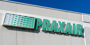 Praxair logo on building