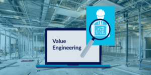 Value engineering with construction worker illustration