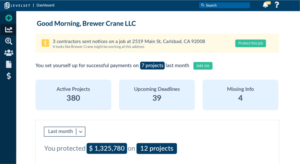 Brewer Crane software dashboard preview