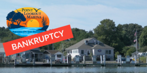Point Lookout Marina photo with logo and bankruptcy tag