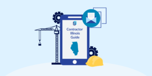 Illustration of phone showing Illinois Contractor Licensing Guide