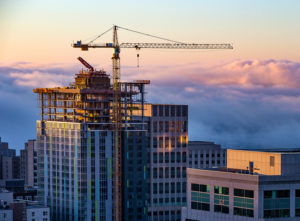 Construction Cranes Over Seattle Washington