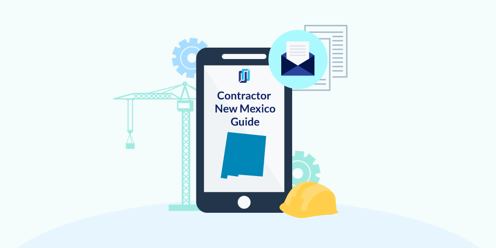 Illustration of phone showing New Mexico Contractor Licensing Guide