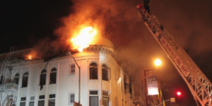 The San Francisco Fire Department battles the 2015 Mission District fire