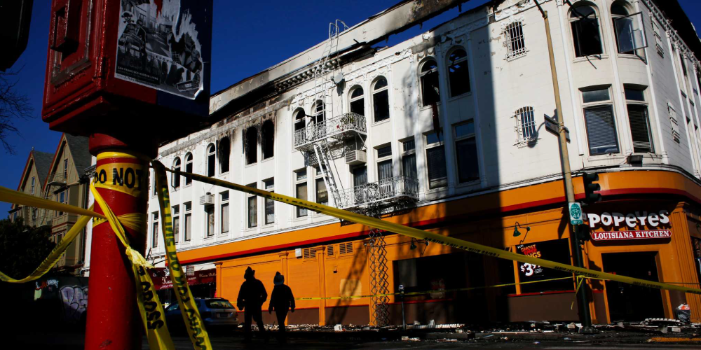 2588 Mission Street the morning after the 2015 fire