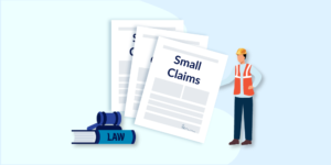 Illustration of small claims court documents