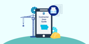 Illustration of phone showing Iowa Contractor Licensing Guide