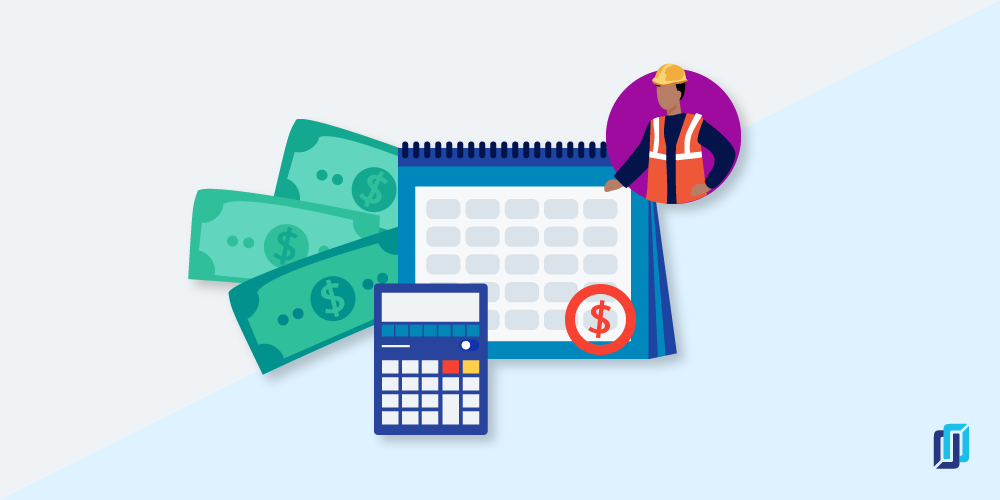 How long does a contractor have to pay a subcontractor? Illustration of calendar with money