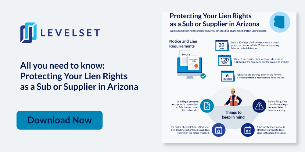 Protect your lien rights in Arizona mini infographic