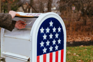 Putting documents in a USPS mailbox