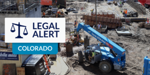 construction site photo with Colorado legal alert tag